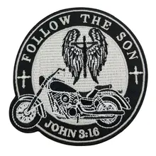 Следуйте за сын патч новая идея элементы мотоцикл вышивка утюг на Череп Кости Байкер заказ для куртки наклейки