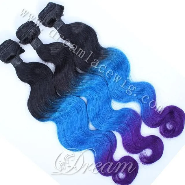 Big Off Popular Hair Color 3tone Omber Human Hair Extensions 3pcs