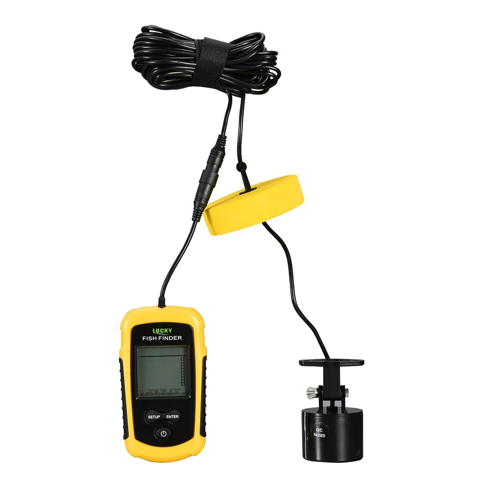 Lucky Sonar Fish Finder Alarm FF1108-1 100M Portable Sonar Sensor LCD Fishfinder Deeper Echo Sounde