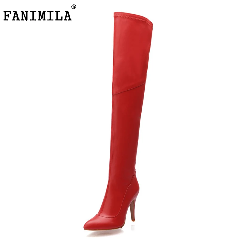 

size 34-45 women over knee boots high heel botas wedding fashion long boot warm winter sexy quality footwear heels shoes P22151