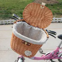 Плетеная велосипедная корзина с коричневыми ремешками прочная легкая велосипедная корзина идеально подходит для транспортировки покупок