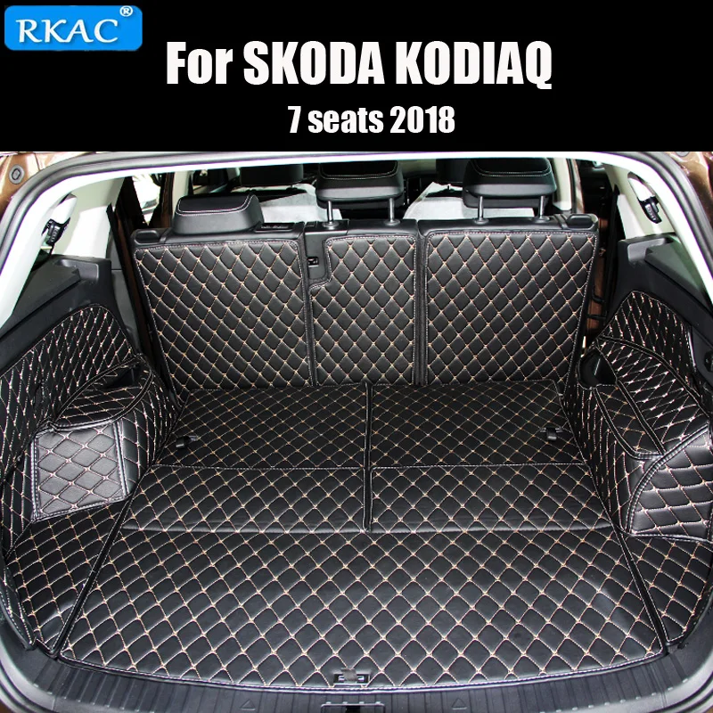 

High quality mats! Custom fit for Special car trunk mats pad for Skoda Kodiaq 7 seats liner mat boot carpets leather