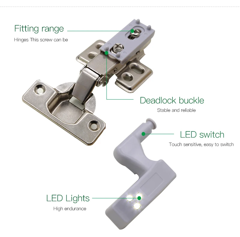 JSEX 1PCS LED Cabinet Hinge Led Sensor Light luz armario Wardrobe Lamp Night Light Cupboard Door Bulb Kitchen Lighting lampada@3