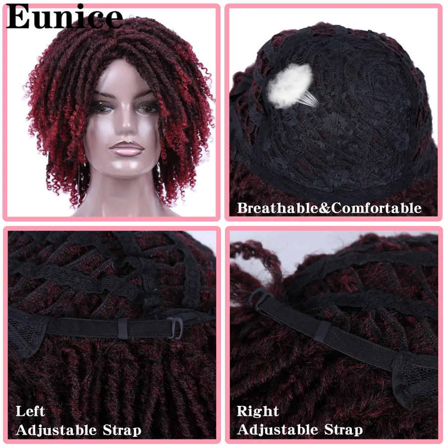 Короткие синтетические парики для женщин Eunice Hair 14 дюймов мягкие дреды парик из
