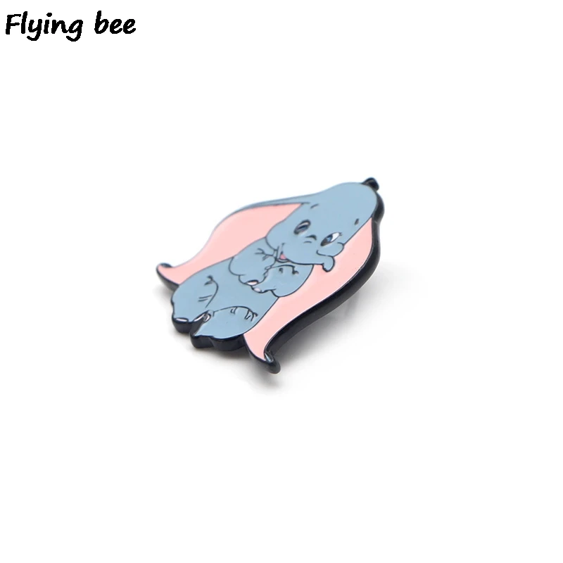 Flyingbee Dumbo милые эмалированные шпильки для брошей Значки для джинсовой блузки Очаровательные Детские Заколки ювелирные аксессуары X0156