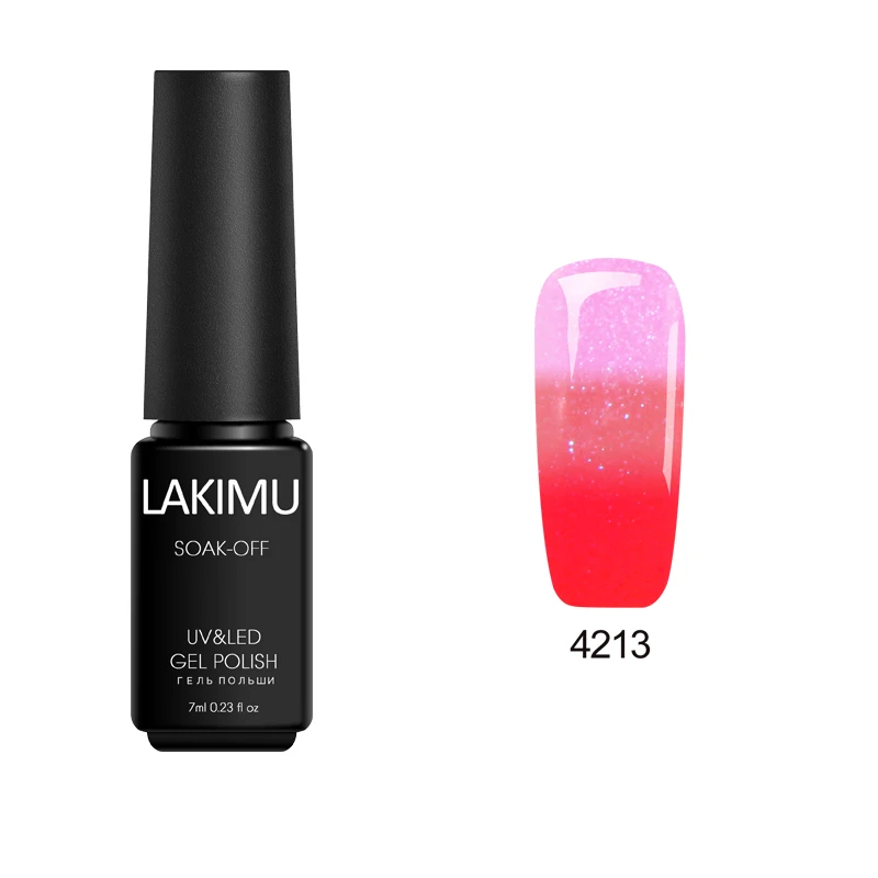 Lakimu долговечный термо-УФ-гель 7 мл замачиваемый при смене температуры Цветной Гель-лак для ногтей лаков Гибридный Гель-лак набор для дизайна ногтей - Цвет: 4213