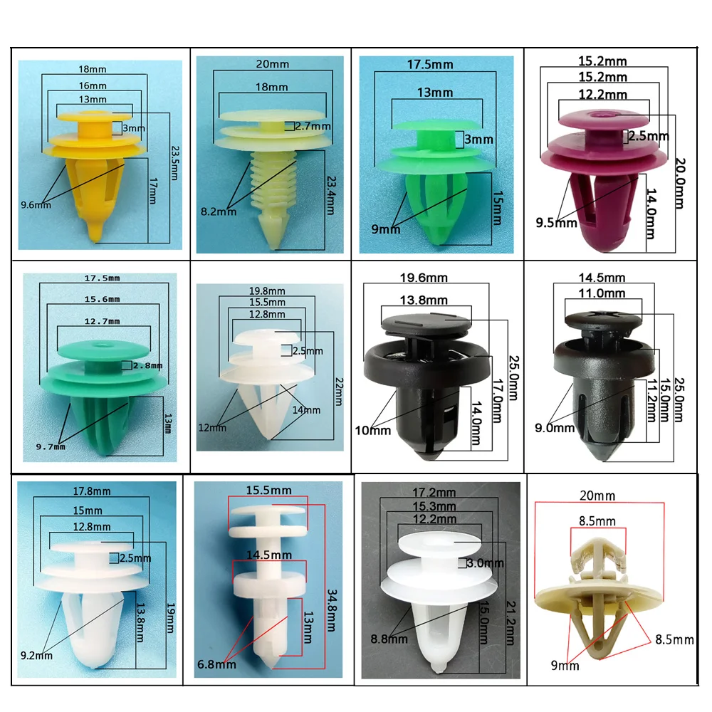 CNIKESIN 1 шт. 6,8 мм-10 мм отверстия автомобиля Универсальный крепеж клипы Крепеж двери отделкой Панель Push Тип щит слуг Заклепки клипы