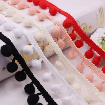 

5 Yards Pom Pom Trim Ball 10 mm MINI Pearl Pompom Fringe Ribbon Sewing Lace Kintted Fabric Handmade DIY Craft Accessories