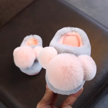 

Girls Cotton Slippers Children Home Shoes Winter Kids Baby Boys Indoor Slippers Fashion Shoes Thicken Warming Slippers Velvet