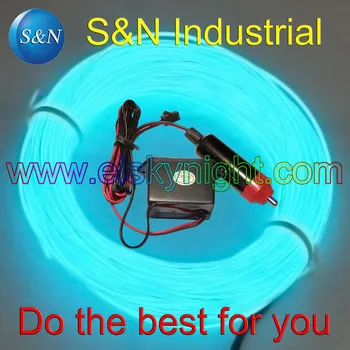

DC12V el wire controller/driver/inverter with cigar plug +3meter ice blue el wire/ strip for car decoration fast free shipping
