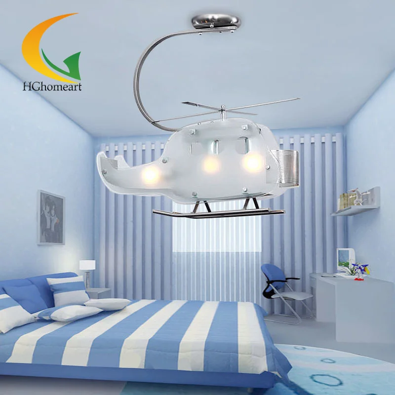 

kids Pendant Light AC 90-260V LED Creative Personality Aircraft Modeling Helicopter Cartoon Boy Bedroom Light