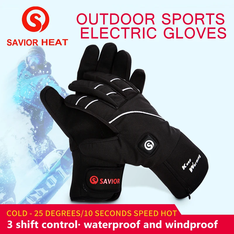 Savior heated glove night cycling biking riding outdoor sports