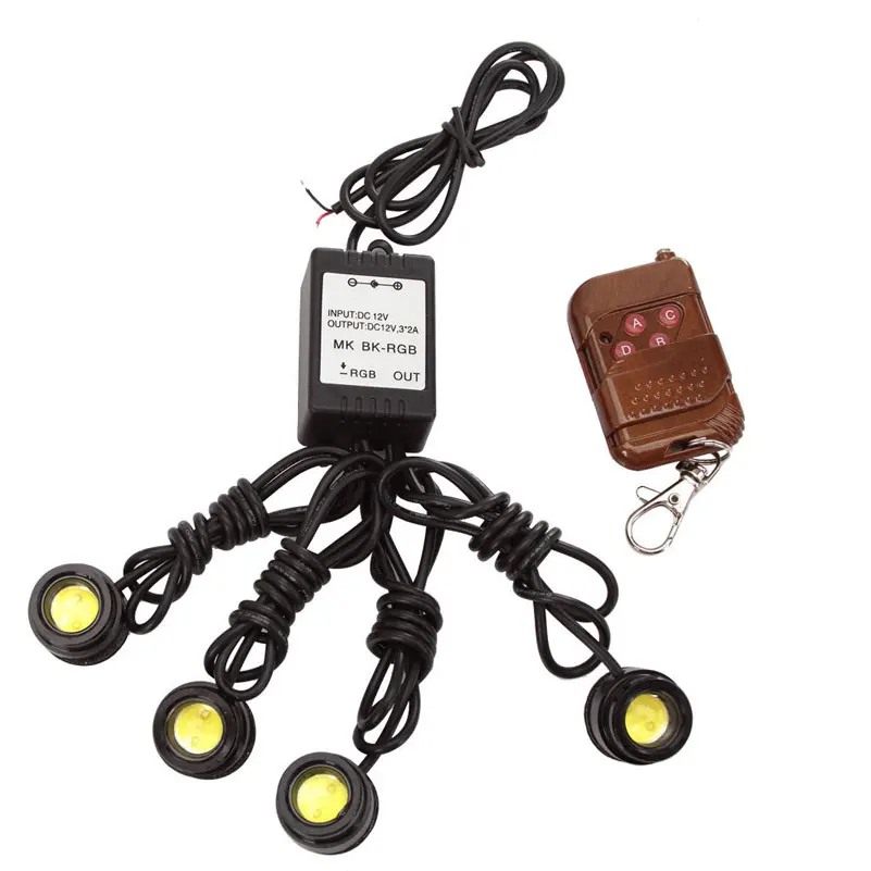 

Led Eagle Eye Light Strobe Flash Warning Light DRL Daytime Running Lights with Remote Control Waterproof 4X1.5w