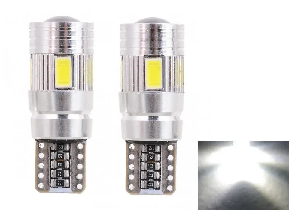 2 шт. Авто T10 светодиодный 12V W5W 194 6 Вт 6-SMD 6500 к автомобиля светодиодный лампы 5630 светильник-излучающие диоды для подавления переходных скачков напряжения независимый светодиодный лампы для роста растений 6 шт Светодиодный светильник шт/набор