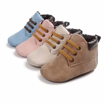 

All Seasons Flock Lace-up Baby Shoes Infant Toddler Sneaker First Walkers 0-15 Months Newborn Baby Boots