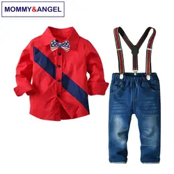 Одежда для маленьких мальчиков, футболка с длинными рукавами и штаны, хлопковые костюмы, комплекты одежды для детей, Брендовые спортивные