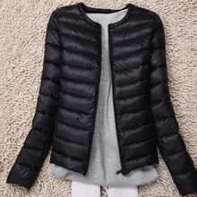 Ультра-светильник, женский пуховик, короткий, круглый вырез, светильник, тонкий пуховик, весна-осень, женский жакет, белый утиный пух, пальто FP0408