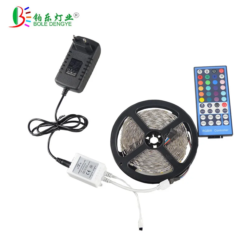 

16.4ft 300 Leds RGBW 5050 SMD LED Strip Light RGB+Warm White Multi-color Changing Waterproof +40 Keys RGBW Remote +12V 5A Power