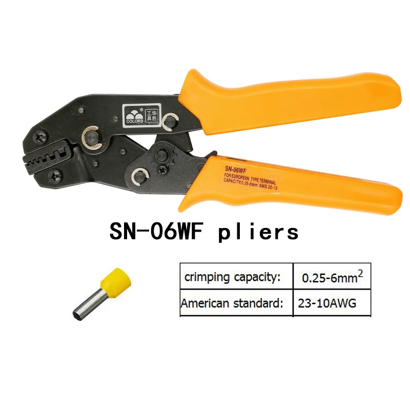 SN-06WF обжимные плоскогубцы Набор Y1 многофункциональные плоскогубцы для зачистки проводов SN-16WF/06/48B/02C челюсти Клеммная коробка комбинированные Зажимные инструменты - Цвет: SN-06WF