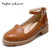 Женские туфли на плоской подошве в стиле ретро с пряжкой; кожаные туфли в стиле ретро; большие Балетки с круглым ремешком на щиколотке и шипами; размер 43