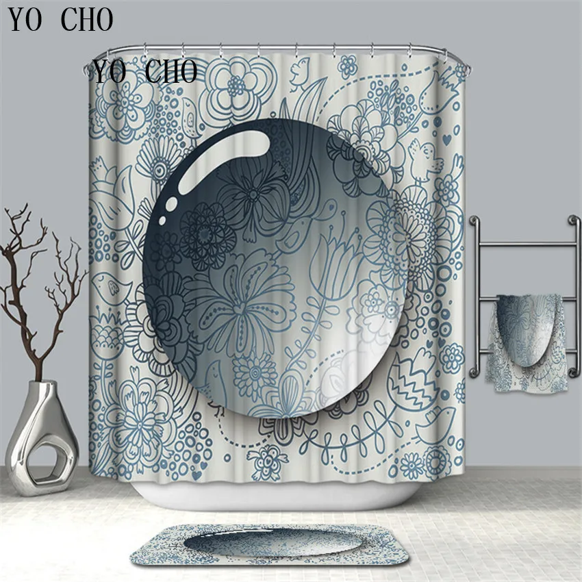 YO CHO виды узоров занавески для душа водонепроницаемые Mildewproof занавески для ванной комнаты домашний декор с крючками высокое качество подарок