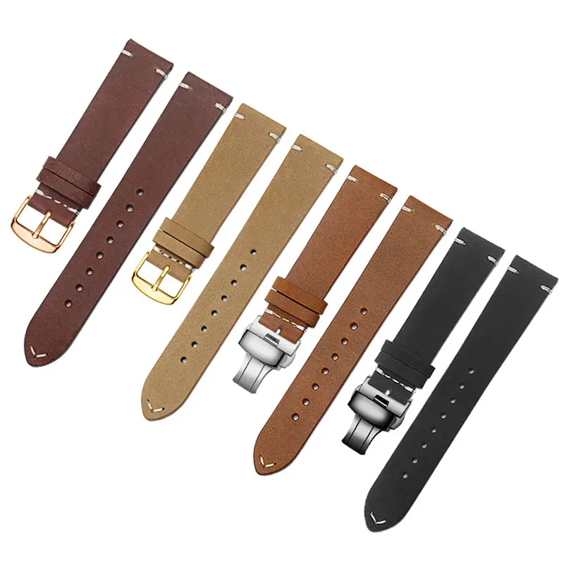 Сменный ремешок для часов Ticwatch pro/E2/C2/S2 из натуральной кожи ручной полированный 18 мм 20 22 мм|Ремешки часов| |