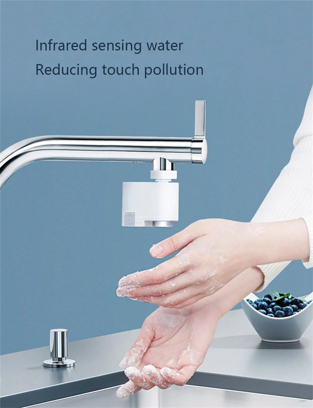 Xiaomi Water Saver Kitchen Accessories Water Tap Extender 2Modes Anti-overflow Baby Kids Hand Washing Sink Water Saving Nozzle (3)