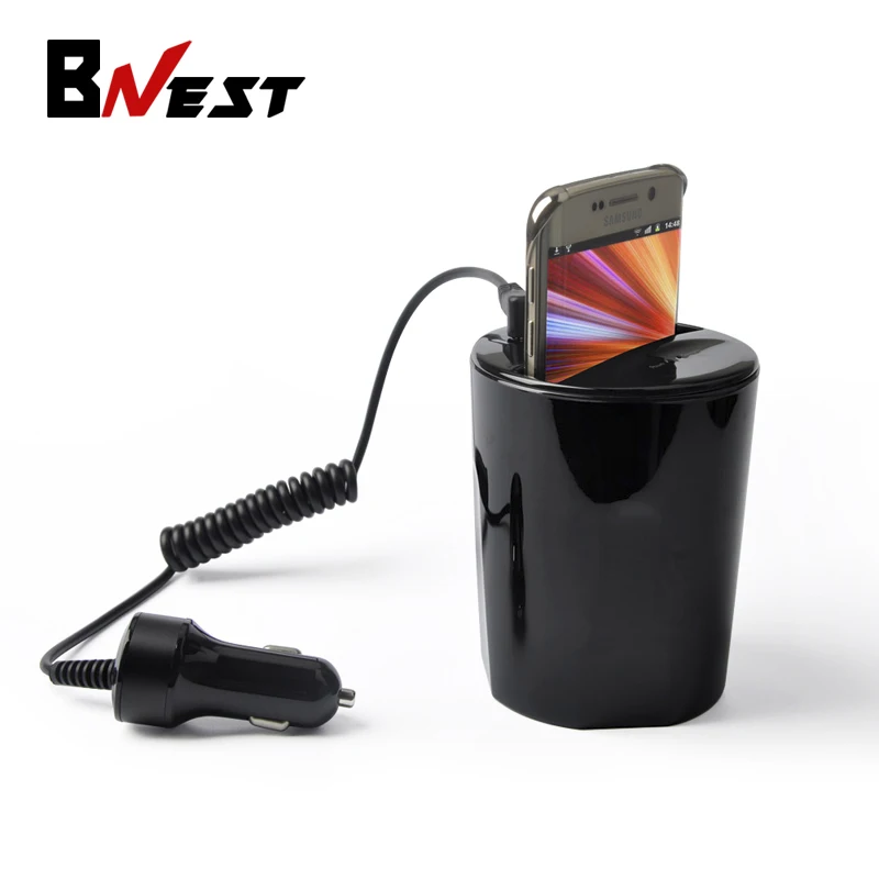 Bnest Qi Wireless Car Charger USB Power Cup Holder Charger