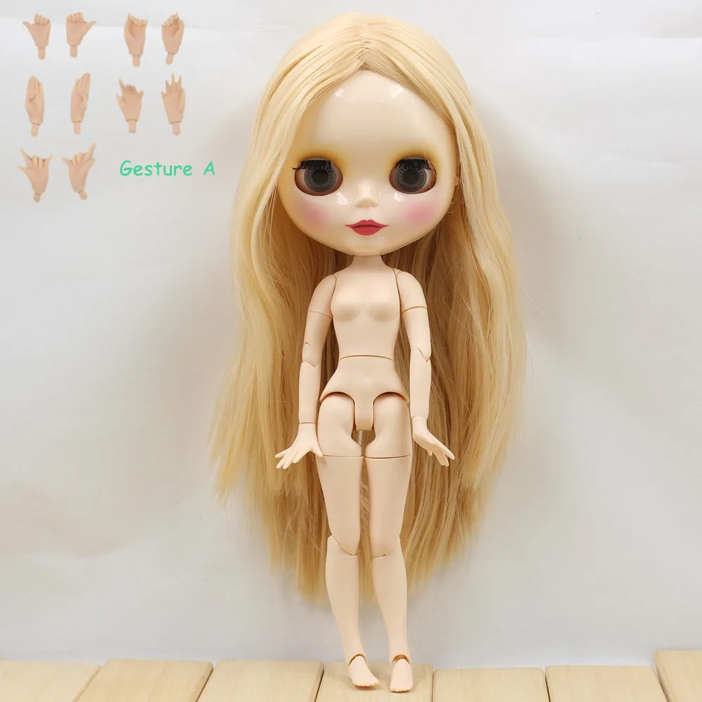 Фабрика Блит кукла голая кукла 230BL3307 Золотой прямые волосы совместных Для тела Окрашивание волос Сменные розовый - Цвет: With Gesture A