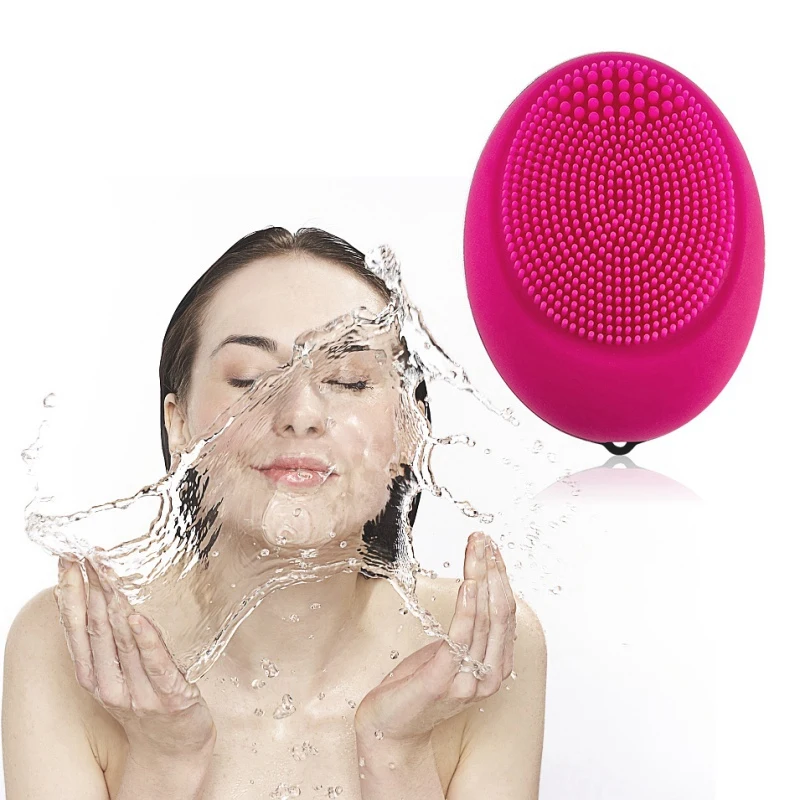 Розовый Электрический силиконовый Очищающая щетка для лица звуковой вибрационный массаж умный очиститель лица