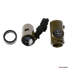 7 в 1 поле выживания свисток с компасом и термометром фонарь Лупа Открытый для