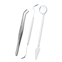 3 шт./компл. отбеливание зубов набор чистящих средств стоматологический крючок и пинцет и зеркало стоматологическое Материал инструмент инструменты набор для отбеливания зубов