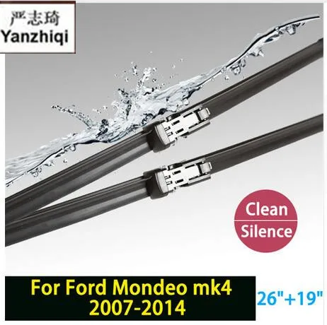 

Free shipping car styling stickers Wiper blades for Ford Mondeo mk4 (2007-2014) 26"+19" fit push button type wiper arms only