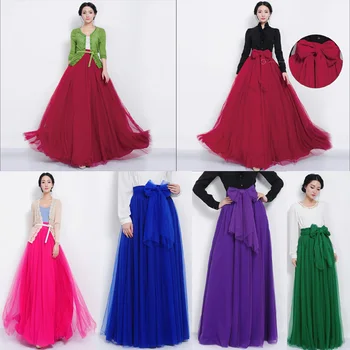 

2019 New Fashion High Waist Slim Skirts Big Swing Solid Color Long Skirt
