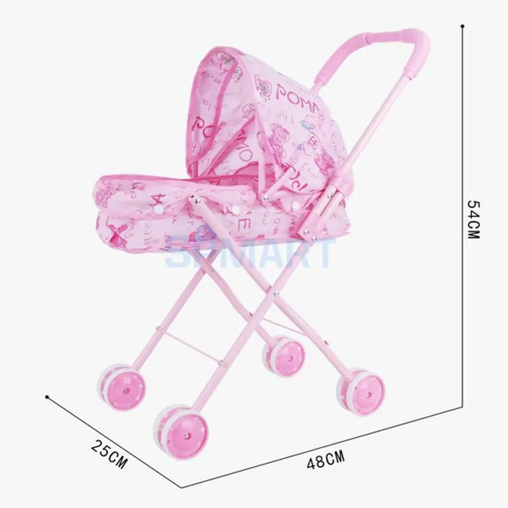 Simulation Baby Toddler Stroller Pushchair ABS Plastic Furniture Toy for 9-12inch Reborn Doll Supplies