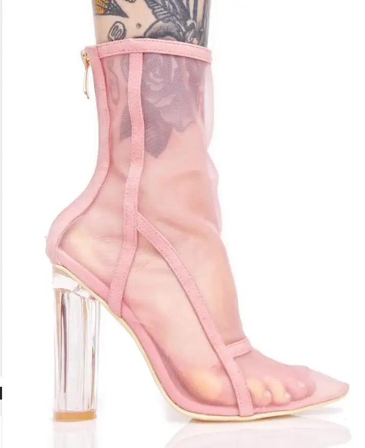 pink clear booties