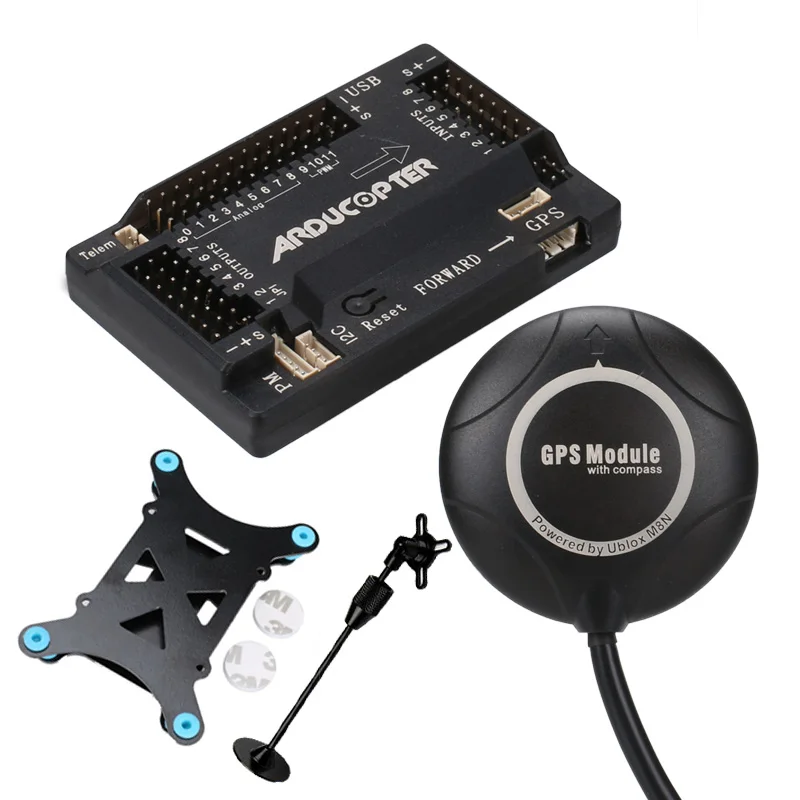 APM2.8 APM 2,8 Контроллер полета Ardupilot+ M8N gps встроенный компас+ gps подставка+ амортизатор для радиоуправляемого мультикоптера - Цвет: Vertical pin