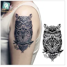 LC-507/Temporary tattoos large black owl arm fake transfer tattoo stickers hot sexy men women spray waterproof designs