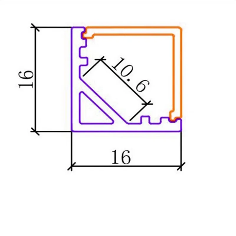 10 шт./партия 40 дюймов 90 Угловой алюминиевый профиль для 5050 светодиодные ленты, молочный/Прозрачный чехол для 10 мм pcb, светодиодные бар свет с полосой