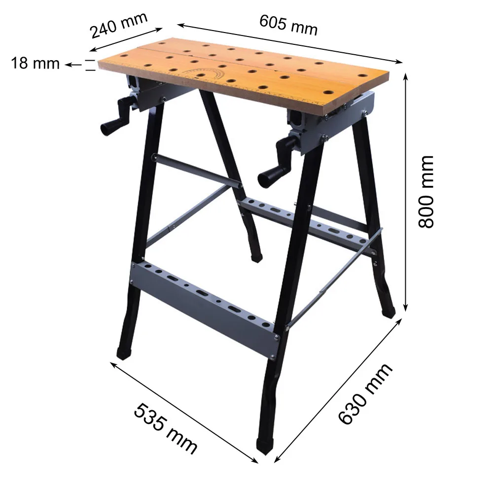 Amyamy Folding Work Bench Steel Table Garage Portable Tool Fold