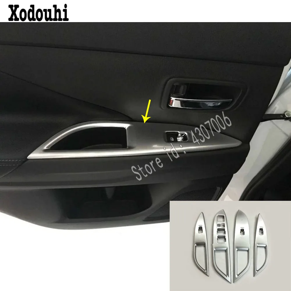 ABS Silver Inner Door Window Glass Switch Panel Trim Lift Frame Armrest Handrail For Mitsubishi Outlander 2016 2017 2018 2019 | Автомобили
