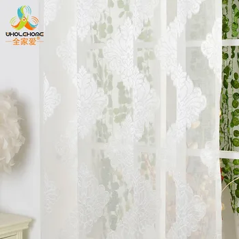 

European Style Luxury Window Curtain Printed Tulle Fabric For Curtains Living Room Sheer Curtains Home Decoration 1 PCS/lot