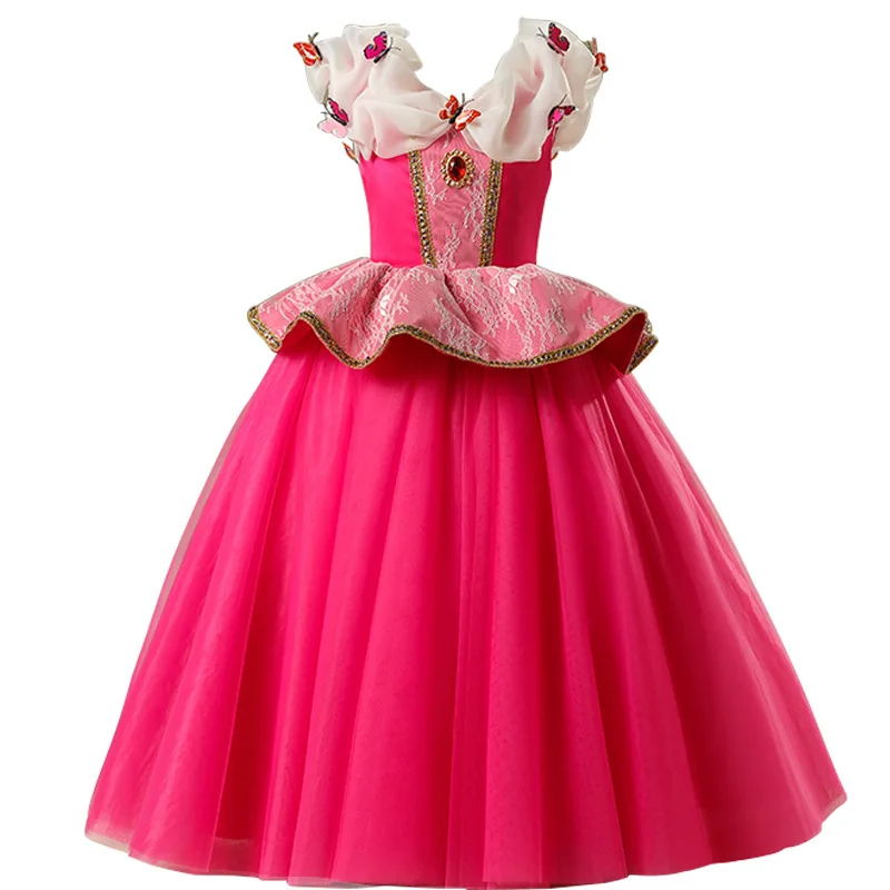 Платья для девочек, платье Спящей красавицы для костюмированной вечеринки, детское платье принцессы на Хэллоуин, детское рождественское платье-пачка