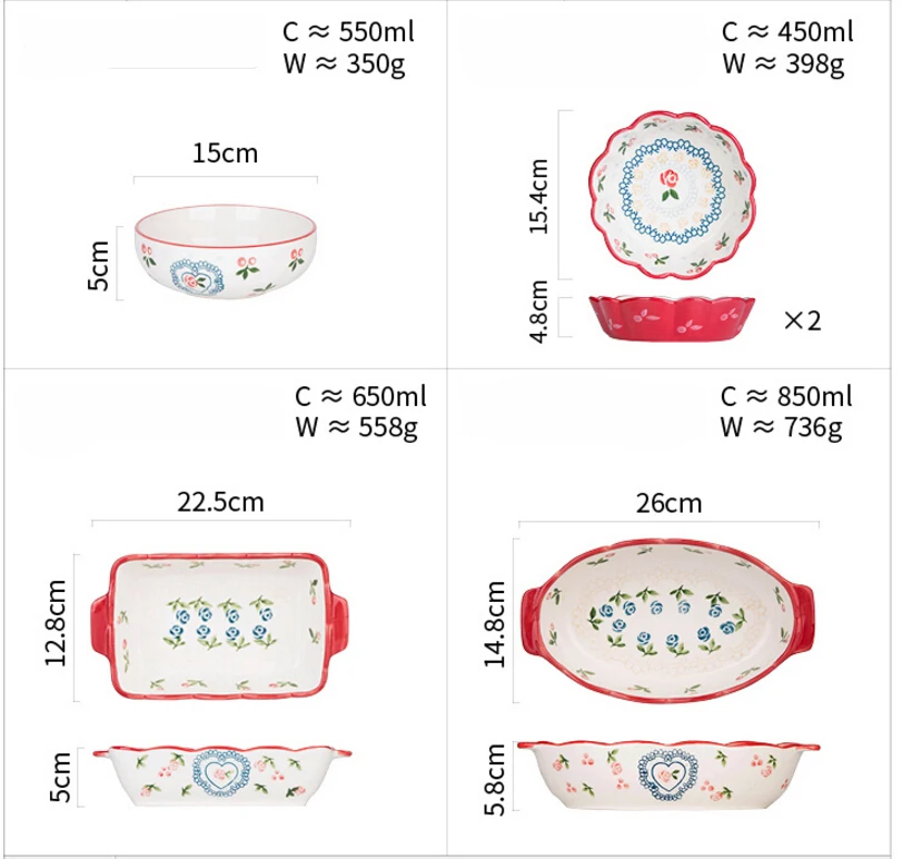 Antowall японский Стиль Керамика красная ручная роспись Cherry инструмент для выпечки для тарелочной чаши салатник фруктовая десертная тарелка(5 шт./компл