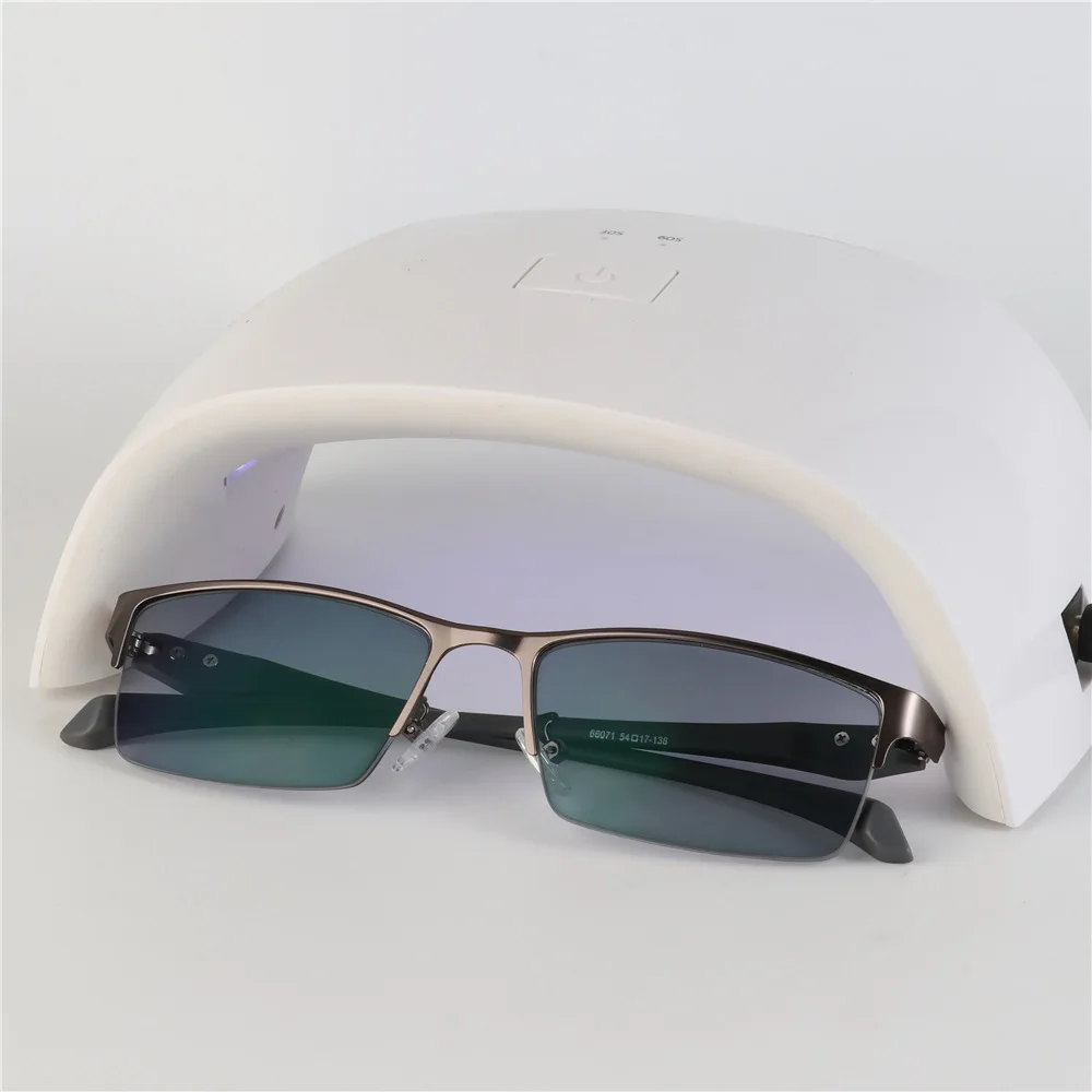 Nuevo Sol fotocrómico miopía gafas opticas hombres estudiante miopía acabado gafas graduadas Marco de gafas medio borde-1,0-4,0 - 3