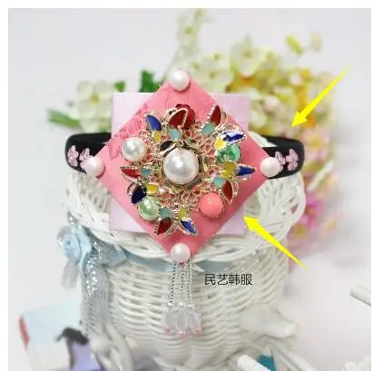 Высокое качество Корейская одежда головной убор миноритарные свадебные костюмы волосы 4 цвета - Цвет: Розовый