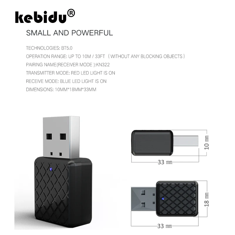 USB беспроводной Bluetooth 5 0 передатчик приемник 2 в 1 стерео аудио музыкальный адаптер