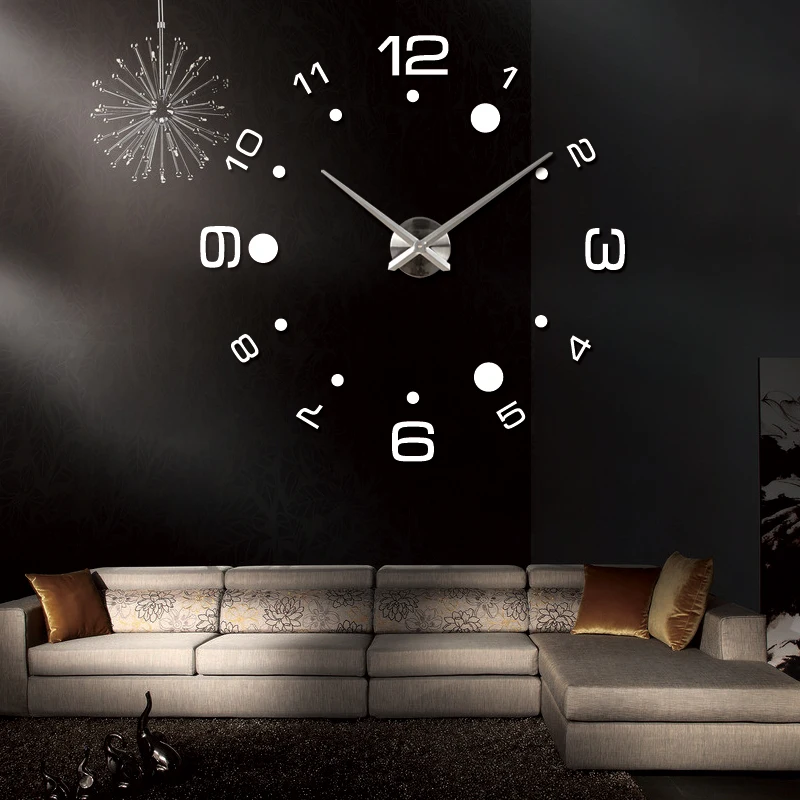 Продвижение Diy акриловые зеркальные настенные часы большие кварцевые часы натюрморт круговые часы гостиная Европа Стикеры для украшения дома
