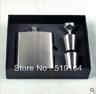 

S/4 Outdoor Portable 7OZ Liquor Rectangle Hip Flask Wine Pot With Wine Cup GIFT SET