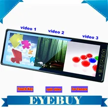 10 2 Touch key Car Auto LCD screen Rearview Mirror Monitor w 3 split video 4ch